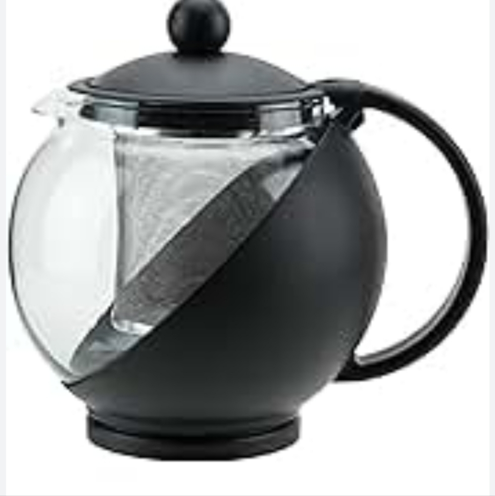 Modern Black Glass Teapot